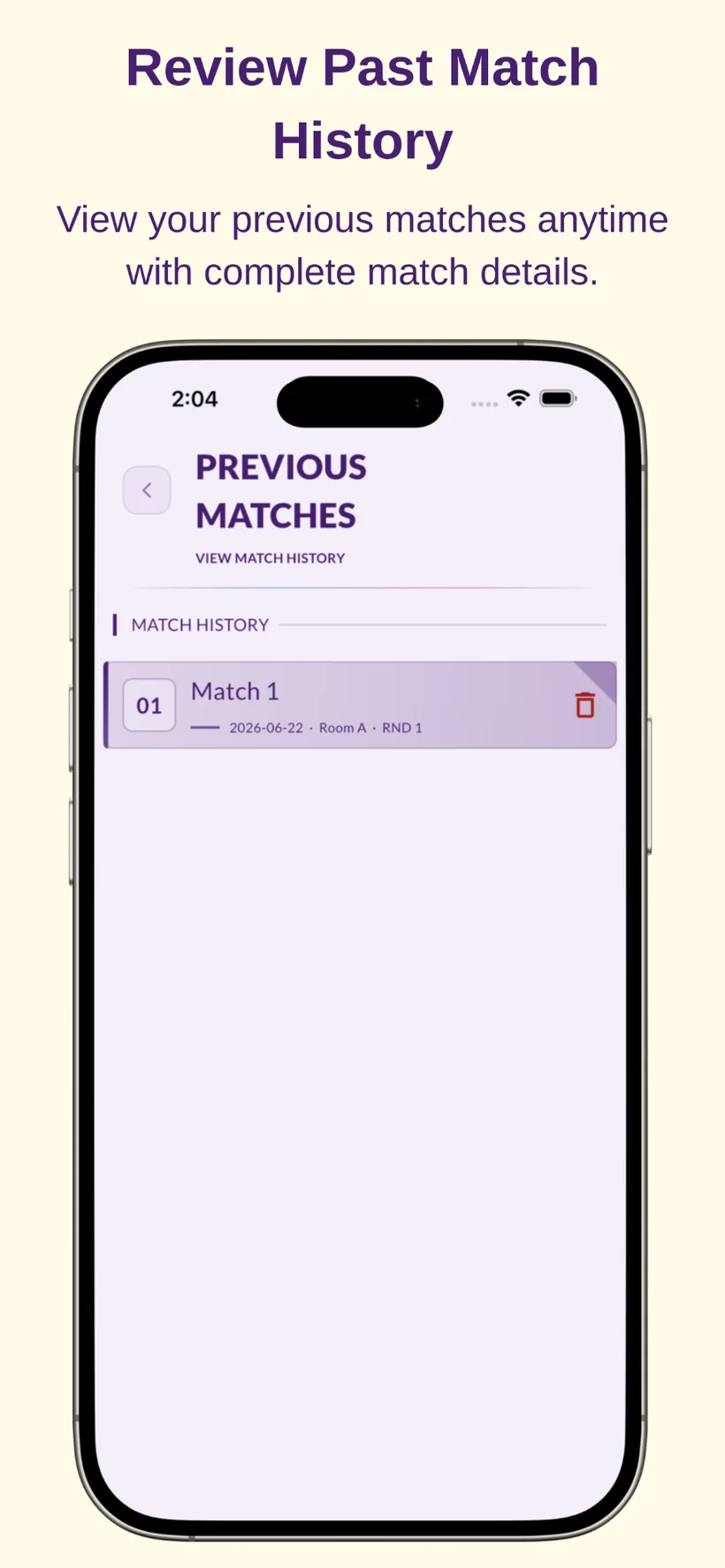 Previous match history